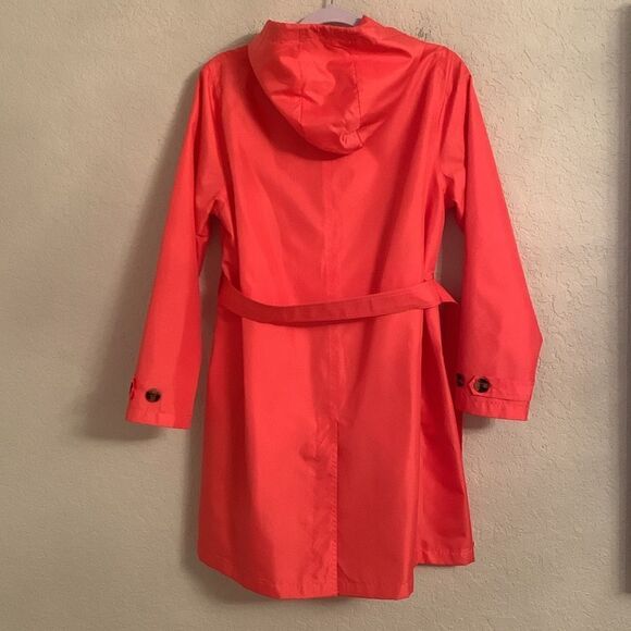 Capelli of NY Long Raincoat Jacket Collar Hood Belt Women’s Size Small - Picture 2 of 10